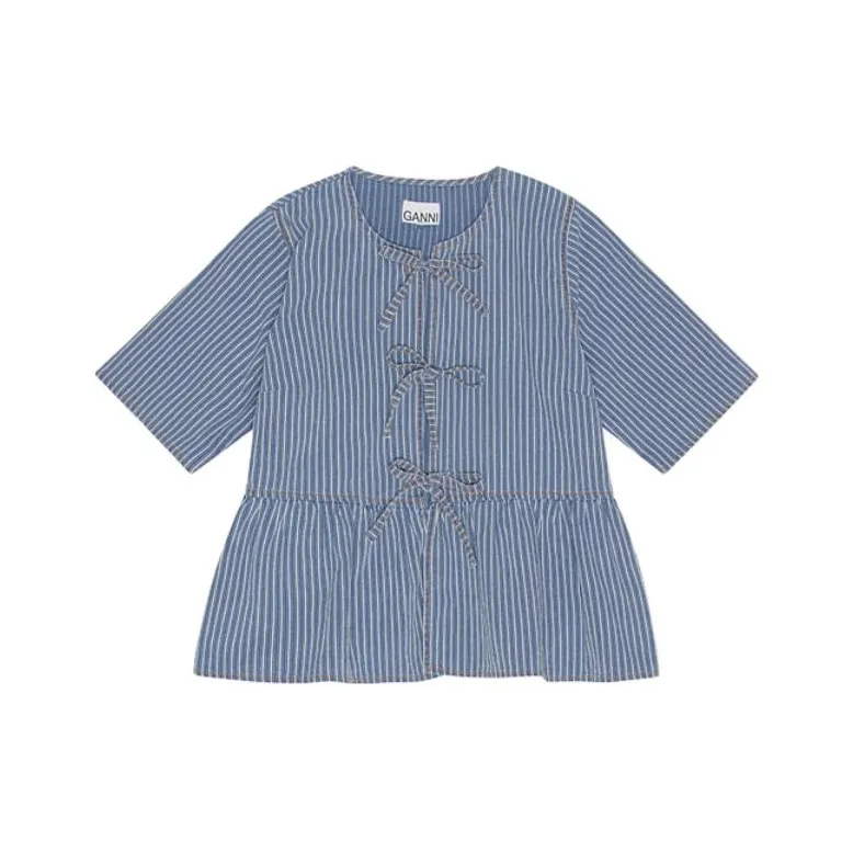 GANNI Shirts Women's Medium Blue Gray-0