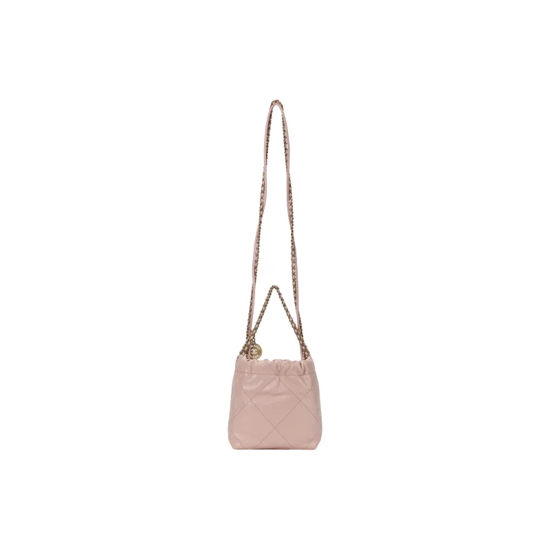 CHANEL Shiny Calfskin Handbag, Shoulder Bag, Crossbody Bag Mini Women's Light Pink Red-2