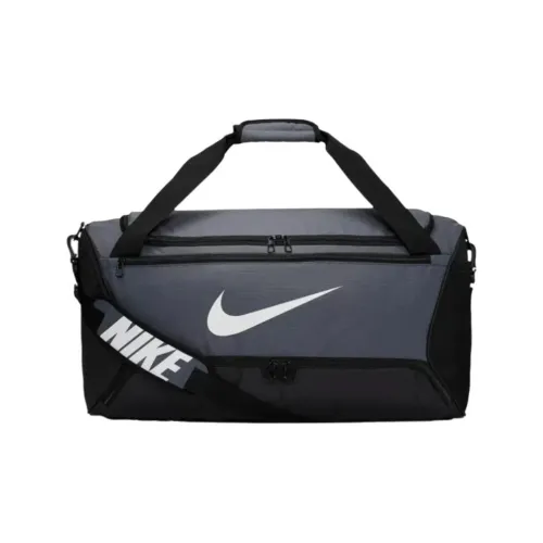 Nike Brasilia Polyester One Shoulder Crossbody Handbag, Travel Bag 60L Unisex Gray