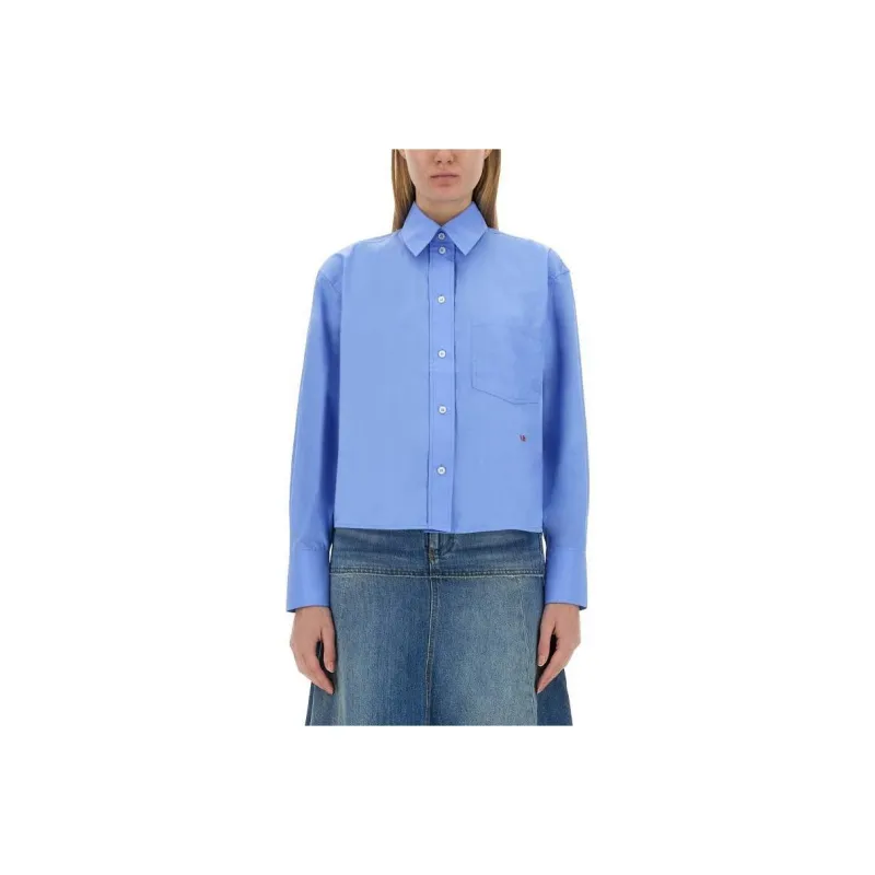Victoria Beckham Logo Embroidered Long Sleeved Shirt-0