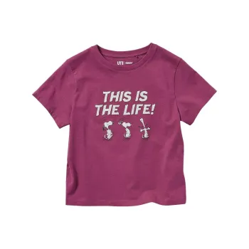 Snoopy X UNIQLO X PEANUTS Co-branded Series T-Shirts Women's Dark Red