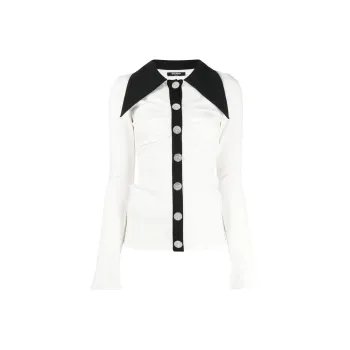 BALMAIN Rhinestone button Long sleeve Shirt