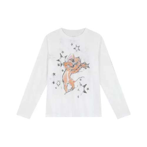 Tom And Jerry X ELF SACK T Shirts Women's Tom And Jerry White