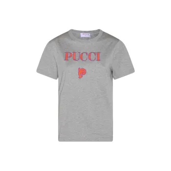 EMILIO PUCCI Logo embroidered Cotton T shirt