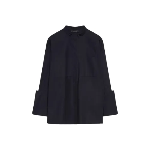 detachable-tie cotton jersey shirt