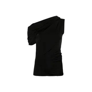 Alexander McQueen One Shoulder Asymmetric Ruched Top