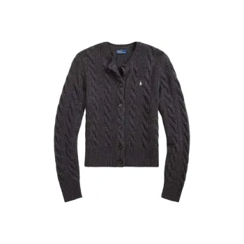 Ralph Lauren Pony Embroidered Cable Knit Cardigan