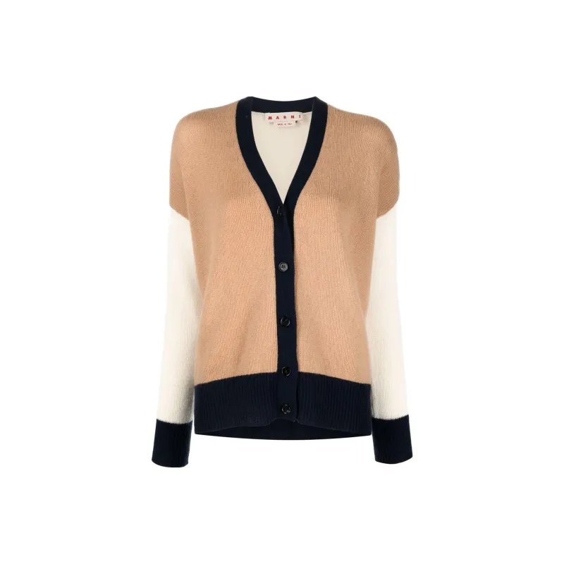 MARNI Colour-block Cashmere Cardigan-0