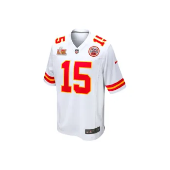 Nike NFL SS25 Patrick Mahomes Kansas City Chiefs Super Bowl LIX Game Rugby Jerseys Men's White