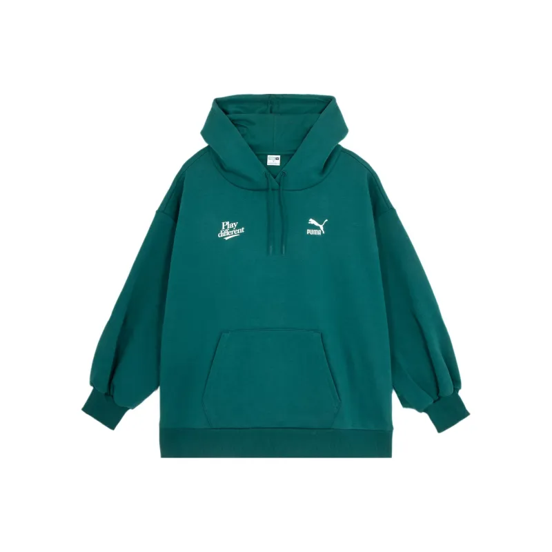 PUMA CLASSICShoodie FL W Sweatshirt Women's Christmas Green-0