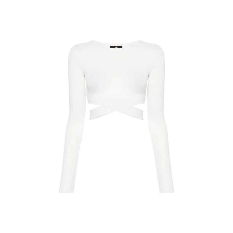 Elisabetta Franchi Cut out Cropped Sweater-0