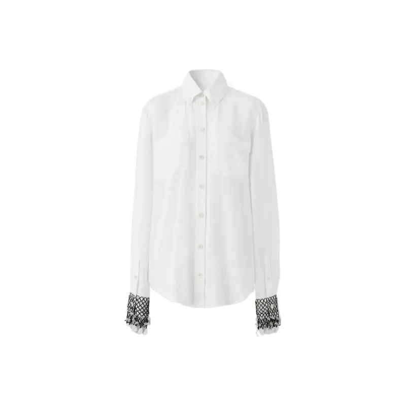 Burberry Logo patch Layered Silk Shirt-0