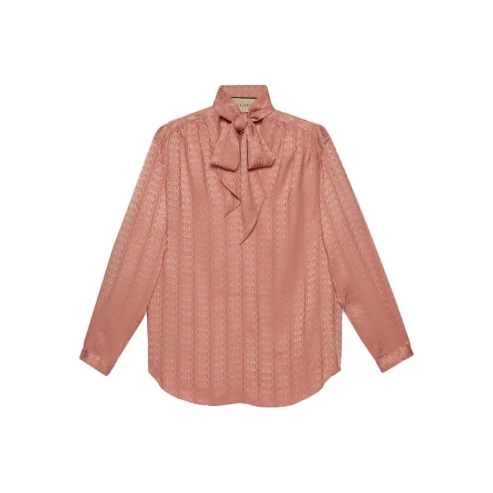 GUCCI Monogrammed Necktie Blouse-0