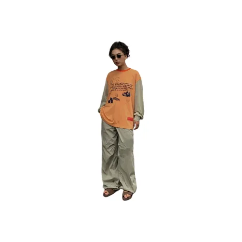 FAIRFAFO T Shirt Women's Blood Orange Color