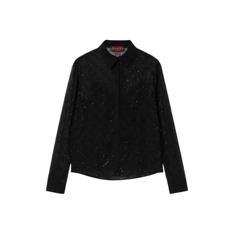 GUCCI Gg Monogram Sequinned Shirt-0