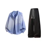 Clothing Set (Sky Blue Shirt+Black Pants)