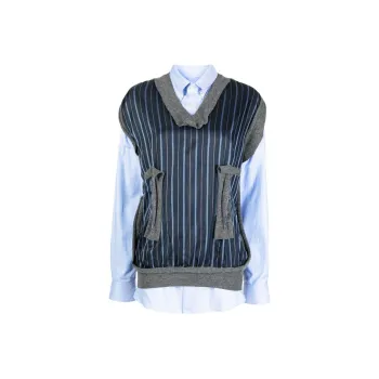Maison Margiela Spliced Oxford Buttoned Shirt