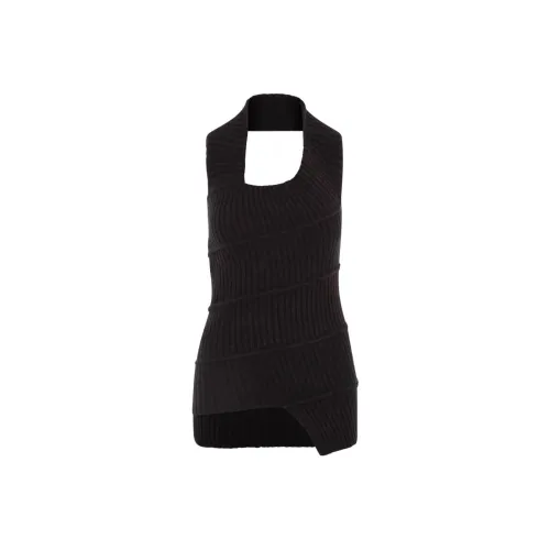 MM6 Maison Margiela Cut Out Detailed Asymmetric Knitted Top