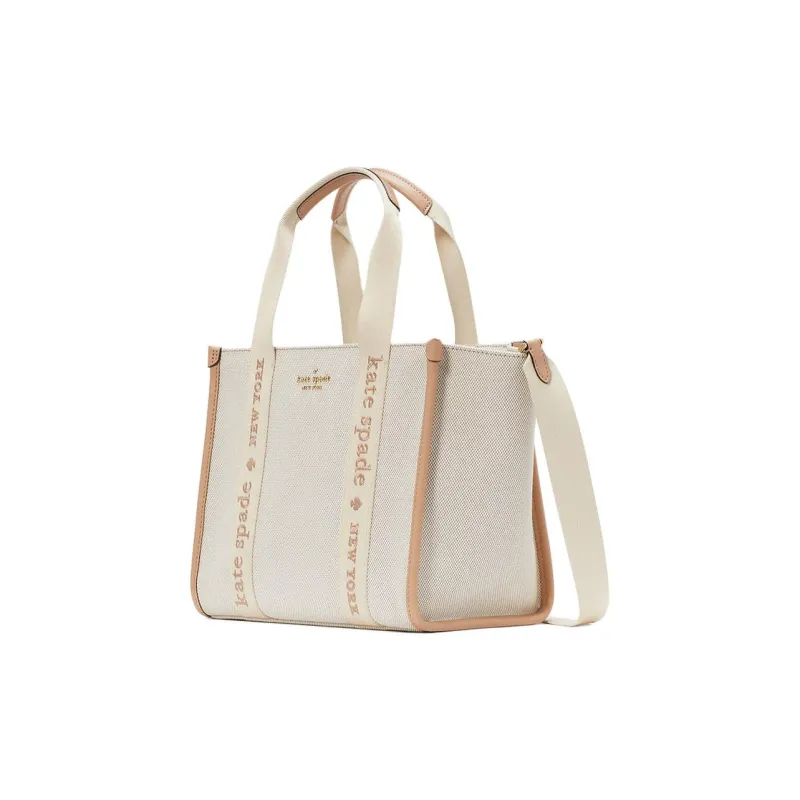 Kate Spade Canvas Bag, Tote Bag, Shopping Bag, Shoulder Bag, Crossbody Bag, Handbag Trumpets Women's Beige & Brown-1