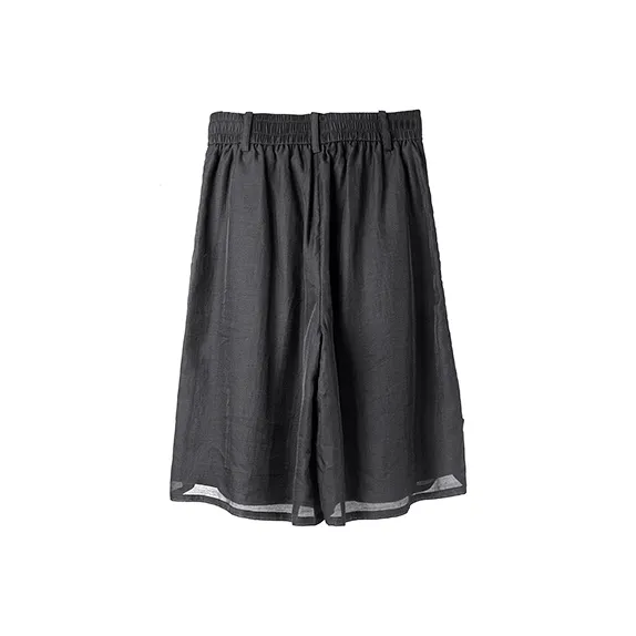 HUANXIANGZHE Casual Shorts Unisex Black-1