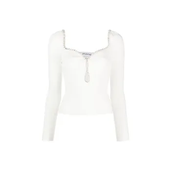 Self portrait Crystal embellished Trim Top