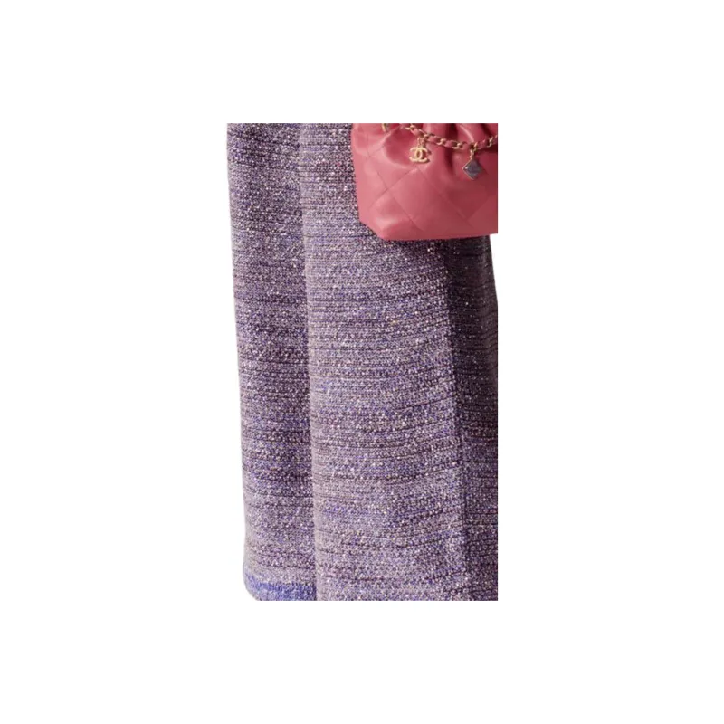 CHANEL Casual Pants Women's Purple-4