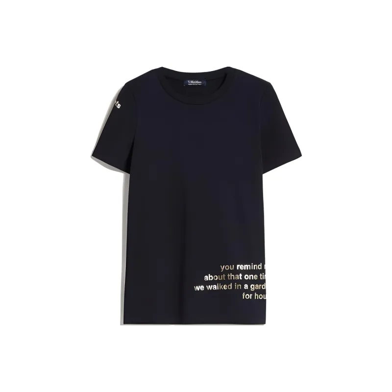 'S MAX MARA Slogan Printed Crewneck T Shirt-0