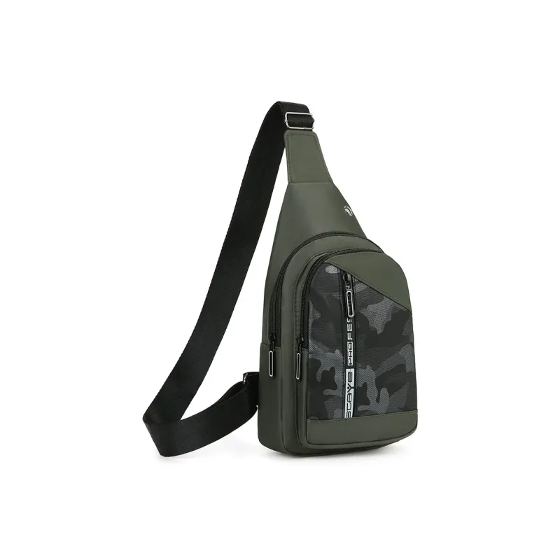 H YXIANG Nylon Fabric Sling Bag Regular Men's Gray/Black/Army Green/Dark Blue-2