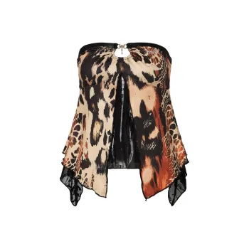 JYOSEI Strapless Top Women's Leopard Print