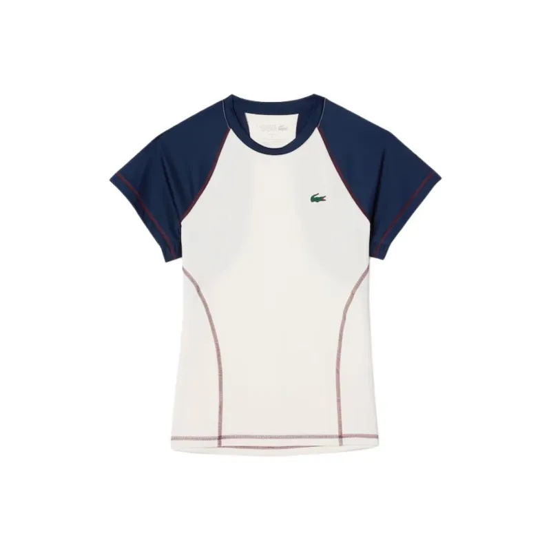 LACOSTE T-Shirt Women's White/Navy-0