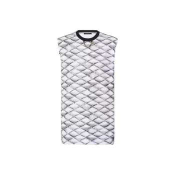 LOUIS VUITTON Color Blocking Crew Neck Pattern All Over Print Sleeveless T-Shirt Women's Gray