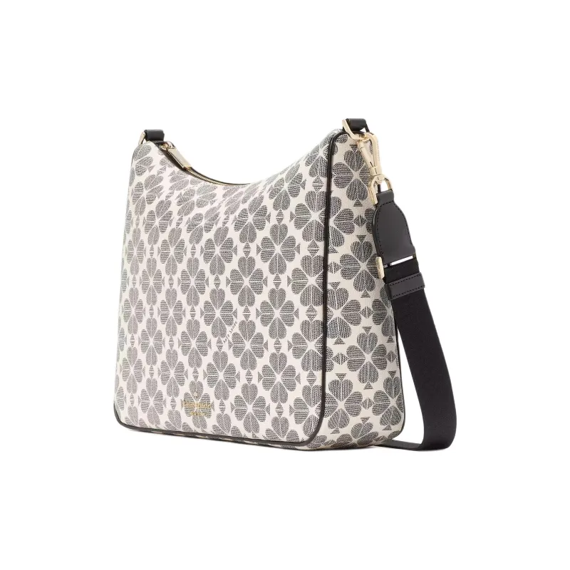 Kate Spade Flower PVC Shoulder Bag Large Size Women's Black & Multicolor-1