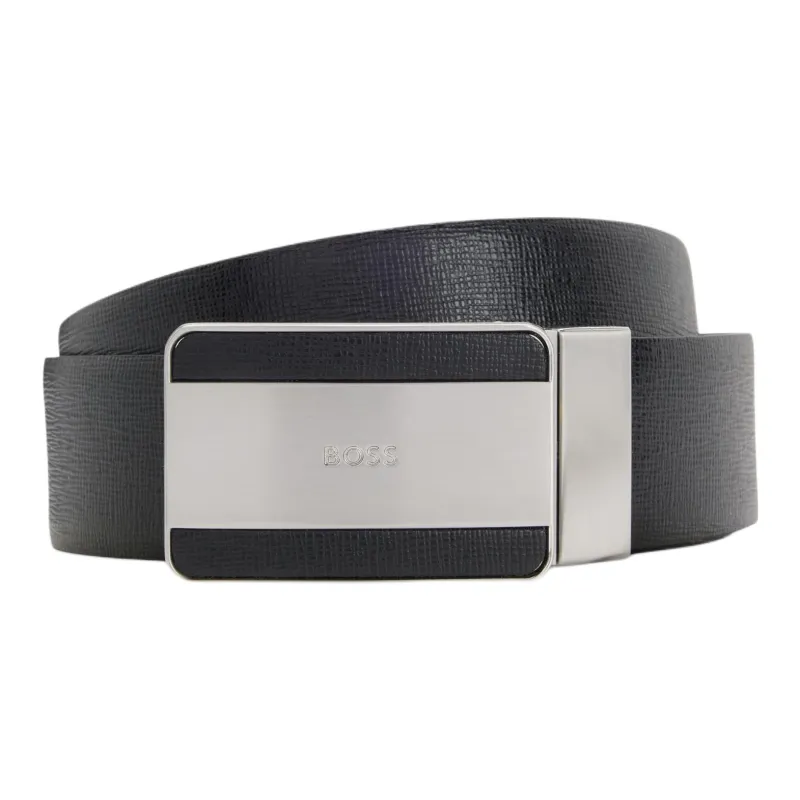 HUGO BOSS Split Cow Leather, Leather Belts Unisex Black 3.5CM-0
