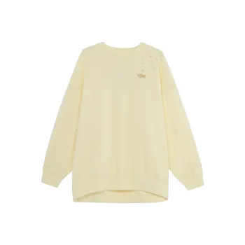 Nike Women'ss Fleece Crewneck Long Sleeve Sweatshirt Yellow