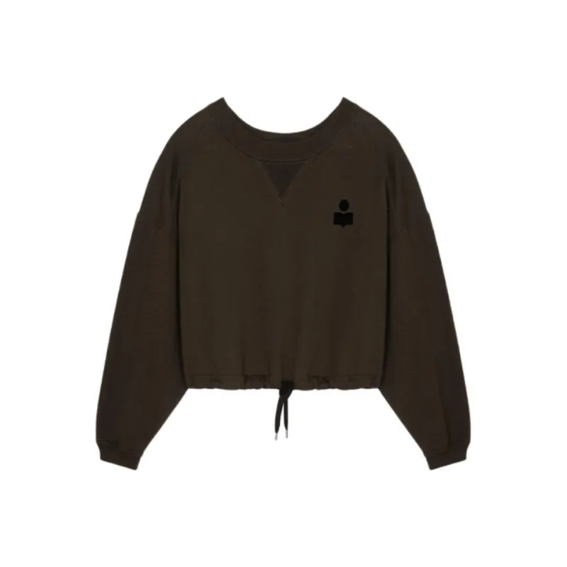ISABEL MARANT Margo Cropped Drawstring Trim Sweatshirt-0