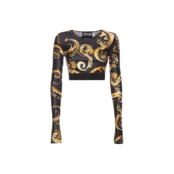 VERSACE JEANS COUTURE Chromo Couture print Cropped Top