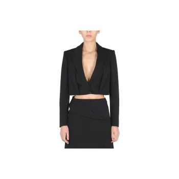 Alexander McQueen Cropped Knit Tailored Jacket