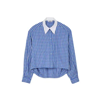 Sandro Checkmate Cropped Shirt