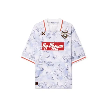 OFF WHITE Fresco Soccer Short Sleeve Polo