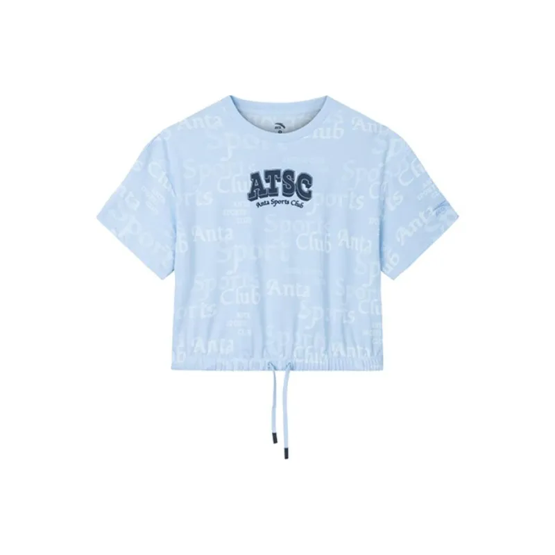Anta Life Collection Regular T Shirt Women's Water Sky Blue/All Over Print-0
