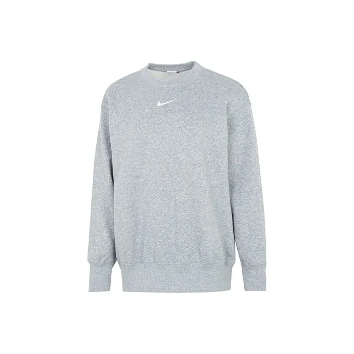 Nike W Nsw Phnk Flc 0S Crew Pullover Sweatshirt Gray-0