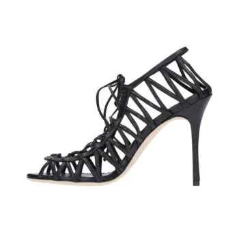 MANOLO BLAHNIK One Strap Sandals 10.5cm Women's Black