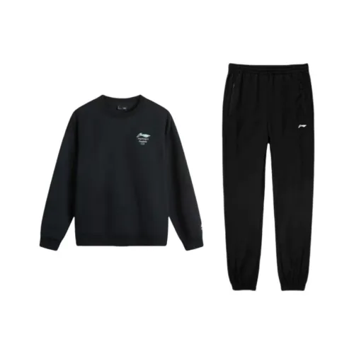 LiNing Sports Life Collection Sweatshirt Set Men's Black