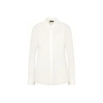 EMPORIO ARMANI Silk Crêpe de Chine Shirt With Pleated Back