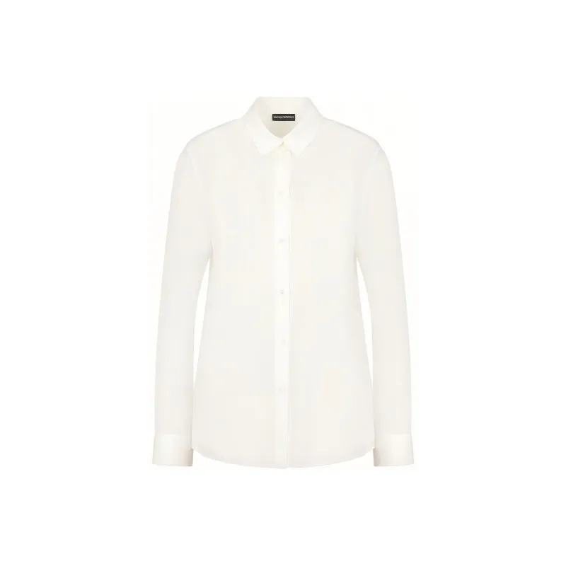 EMPORIO ARMANI Silk Crêpe de Chine Shirt With Pleated Back-0