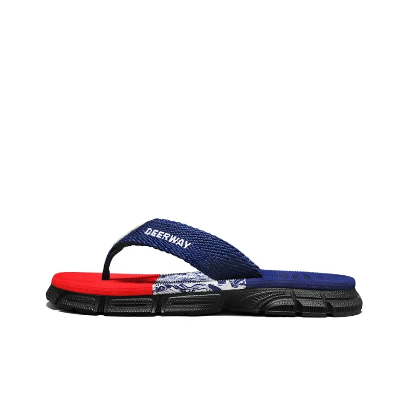 DEERWAY Slip Resistant Abrasion Resistant Odor Resistant Flip Flops Men's-1