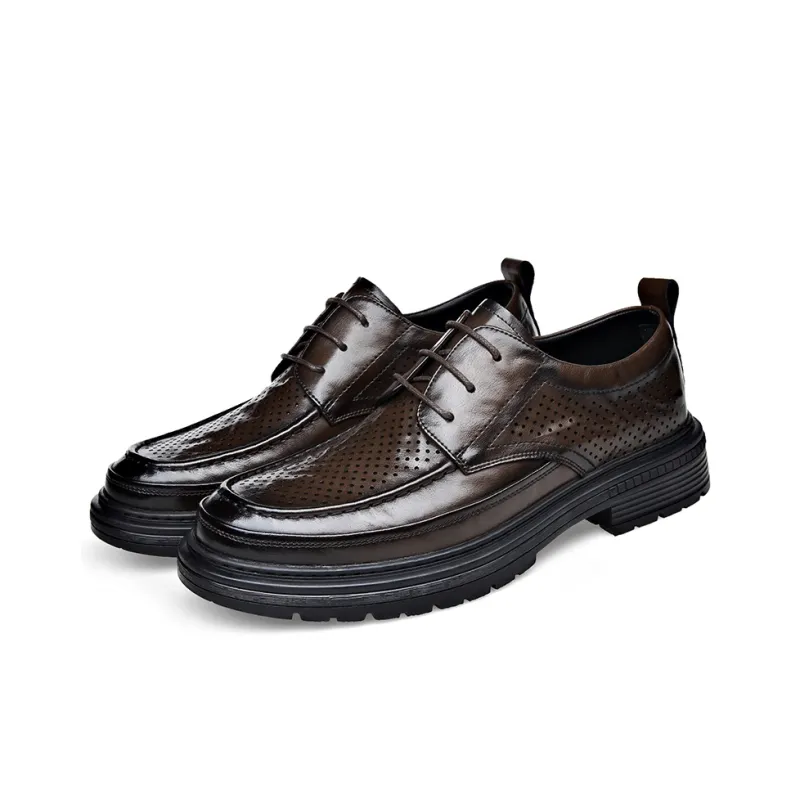 Romon Dress Shoes Men Low Top Black-2