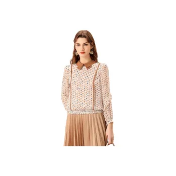 FENHONGMALI Shirt Women's Apricot