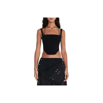 DION LEE SS24 SUTURE CORSET Camisole Women's Black