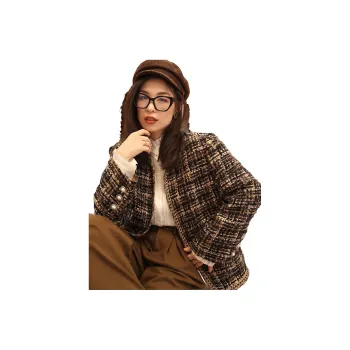 Pumpkin Valley Knitwear Women's Speleo Black Coffee Plaid
